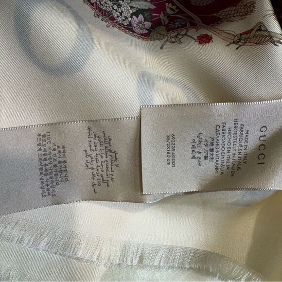 Gucci 100th Anniversary Large Floral Fringe Stole Scarf - Picture 9 of 10